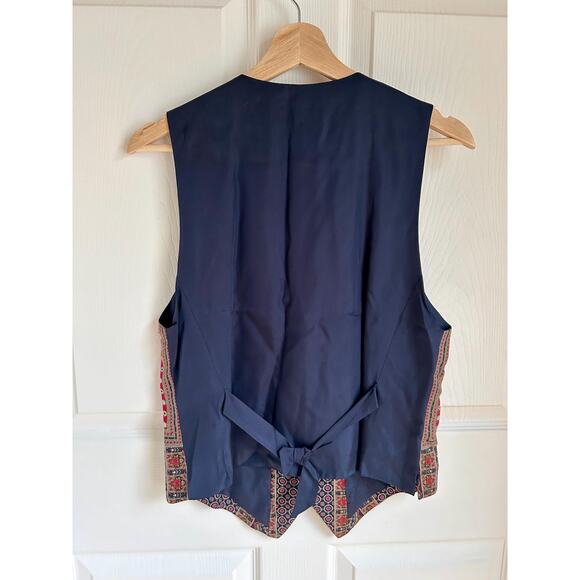 Vintage Patchwork 90's Rayon Blend Vest Size Small - Picture 5 of 6